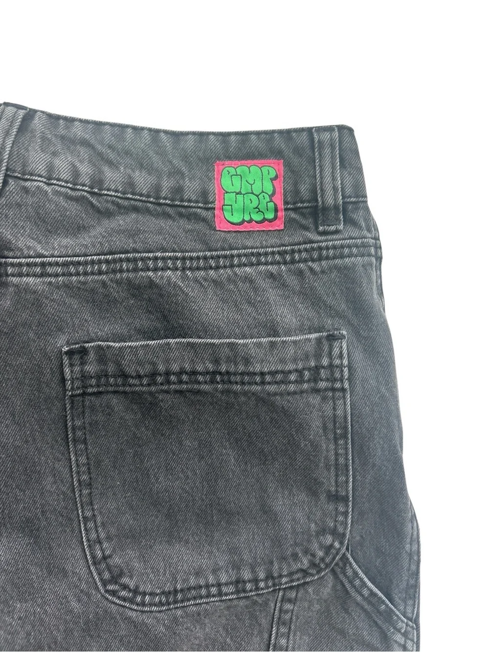 Empyre Black Relaxed Straight Jeans with Utility Loop
